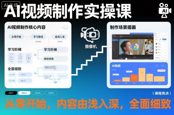 AI视频制作实操课，从零开始，内容由浅入深，全面细致-淘金日记