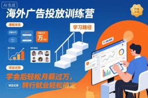 海外广告投放训练营,学会后轻松月薪过万,转行就业轻松搞定-淘金日记