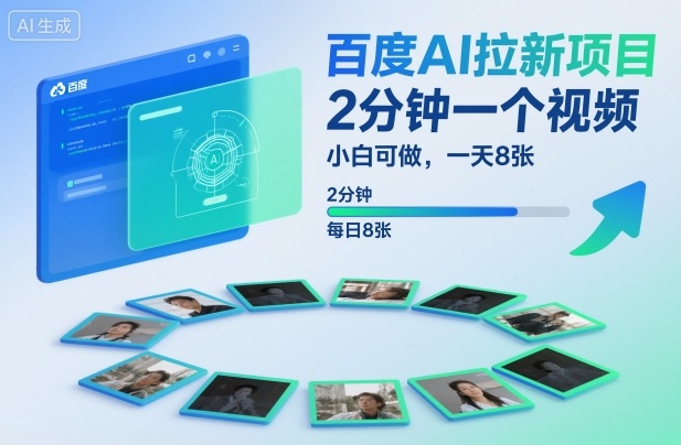 百度AI拉新项目,2分钟一个视频,小白可做,一天8张【附案例+保姆级教程】-淘金日记