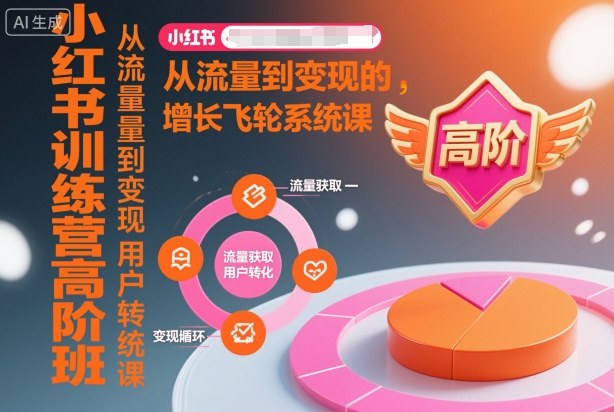 小红书训练营高阶班，从流量到变现的增长飞轮系统课-淘金日记