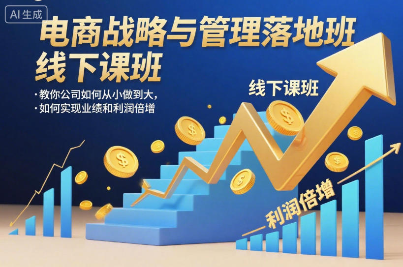 电商战略与管理落地班线下课,教你公司如何从小做到大,如何实现业绩和利润倍增【录音】-淘金日记