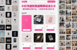 小红书虚拟矩阵玩法3.0，铺货铺笔记型打法，少款狂怼笔记型打法-淘金日记