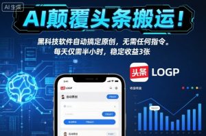 AI颠覆头条搬运！黑科技软件自动搞定原创，无需任何指令。每天仅需半小时，稳定收益3张【揭秘】-淘金日记
