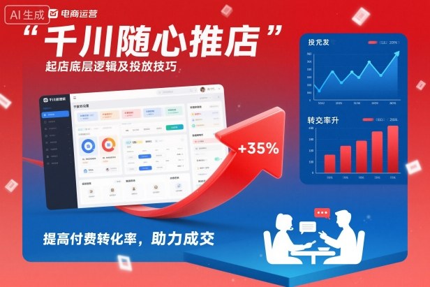 千川随心推起店底层逻辑及投放技巧，提高付费转化率，助力成交-淘金日记