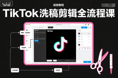 TikTok洗稿剪辑全流程课,PR洗稿剪辑全流程,TK洗稿运营课-淘金日记