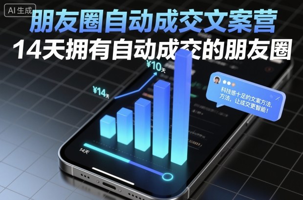 朋友圈自动成交文案营,14天拥有自动成交的朋友圈-淘金日记