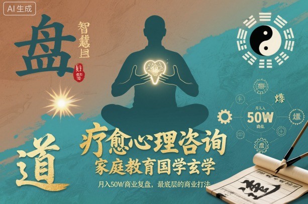 疗愈心理咨询，家庭教育国学玄学，月入50个商业复盘，最底层的商业打法-淘金日记