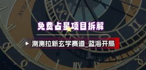 免费占星项目拆解_测测拉新玄学赛道，蓝海开局-淘金日记