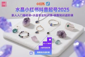 水晶小红书抖音起号2025，新人入门基础课+水晶专业知识课+销售知识进阶课-淘金日记