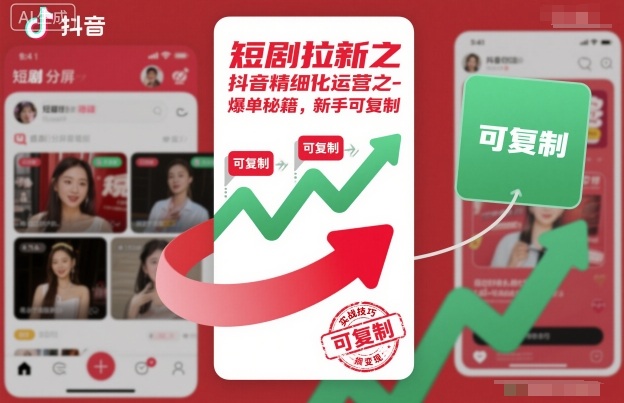 短剧拉新之抖音精细化运营之爆单秘籍，新手可复制-淘金日记