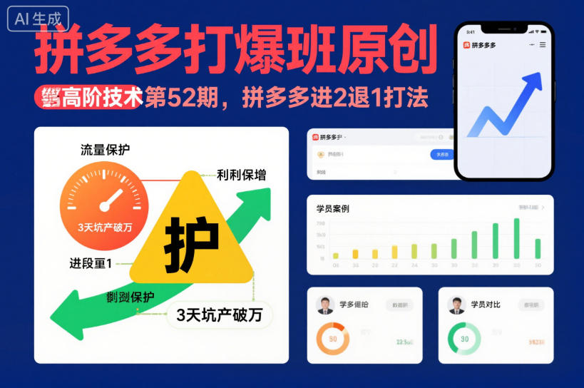 拼多多打爆班原创高阶技术第52期,拼多多进2退1打法-淘金日记