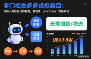 零门槛做多多虚拟类目：机器人帮助发货回客服，轻运营，月入1-5W实操路径【揭秘】-淘金日记