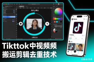 Tiktok中视频纯搬运剪辑去重技术,外来技术,自行测试-淘金日记