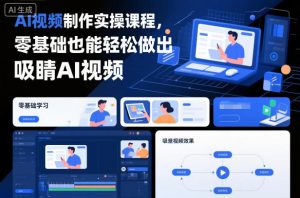 AI视频制作实操课程,零基础也能轻松做出吸睛AI视频-淘金日记