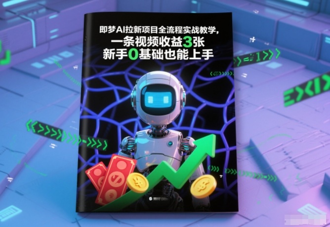 即梦AI拉新项目全流程实战教学,一条视频收益3张,新手0基础也能上手-淘金日记