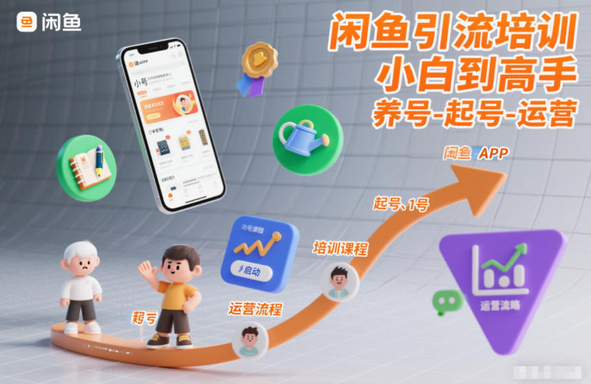 闲鱼引流培训，小白到高手，养号-起号-运营-淘金日记