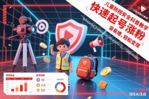 儿童防拐安全科普知识视频制作教学，快速起号涨粉，容易爆，轻松变现-淘金日记