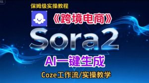 Sora2生成《跨境电商》英文短视频,实操搭建教学课,通俗易懂,包教包会-淘金日记