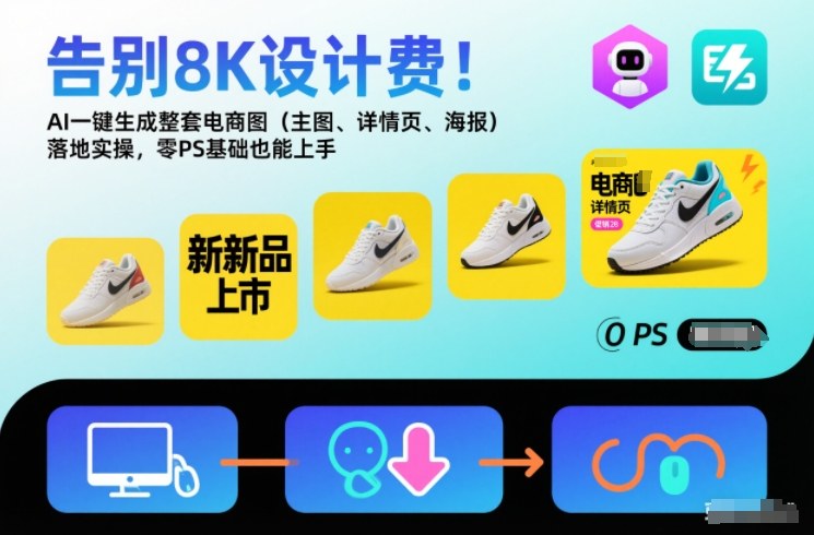 告别8K设计费!AI一键生成整套电商图(主图、详情页、海报)落地实操,零PS基础也能上手-淘金日记