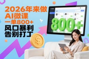 2026年来做AI微课,一单8张+,风口暴利,告别打工-淘金日记