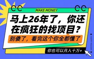 26年了,不要再疯狂的找项目了,看完这个你也可以月入十个W【揭秘】-淘金日记