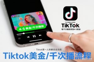 TK中视频计划项目,Tiktok第一人称解说流程,每干次播放奖励4-5美金-淘金日记