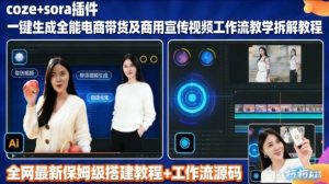 sora插件生成全能商用带货及宣传视频coze工作流拆解教程-淘金日记