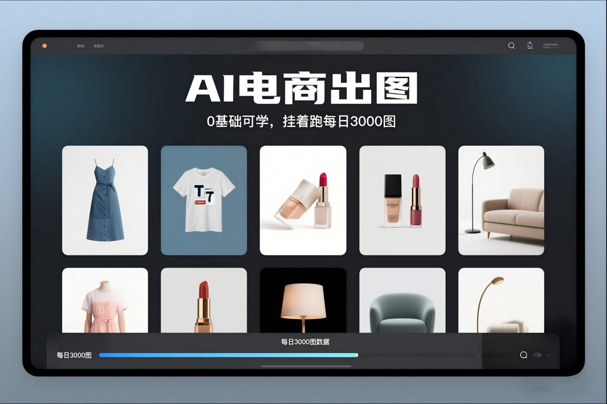 AI电商出图,0基础可学,挂着跑每日3000图-淘金日记