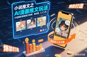 小说推文之AI漫画推文玩法,打造爆款漫画推文视频,稳定日入大几张-淘金日记
