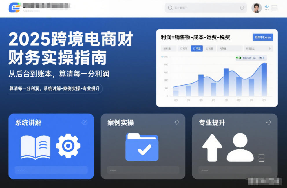 2025跨境电商财务实操指南,从后台到账本,算清每一分利润,系统讲解-案例实操-专业提升-淘金日记
