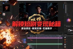 短剧拉新之原创燃剪精简剪辑实操课，解锁短剧变现秘籍-淘金日记