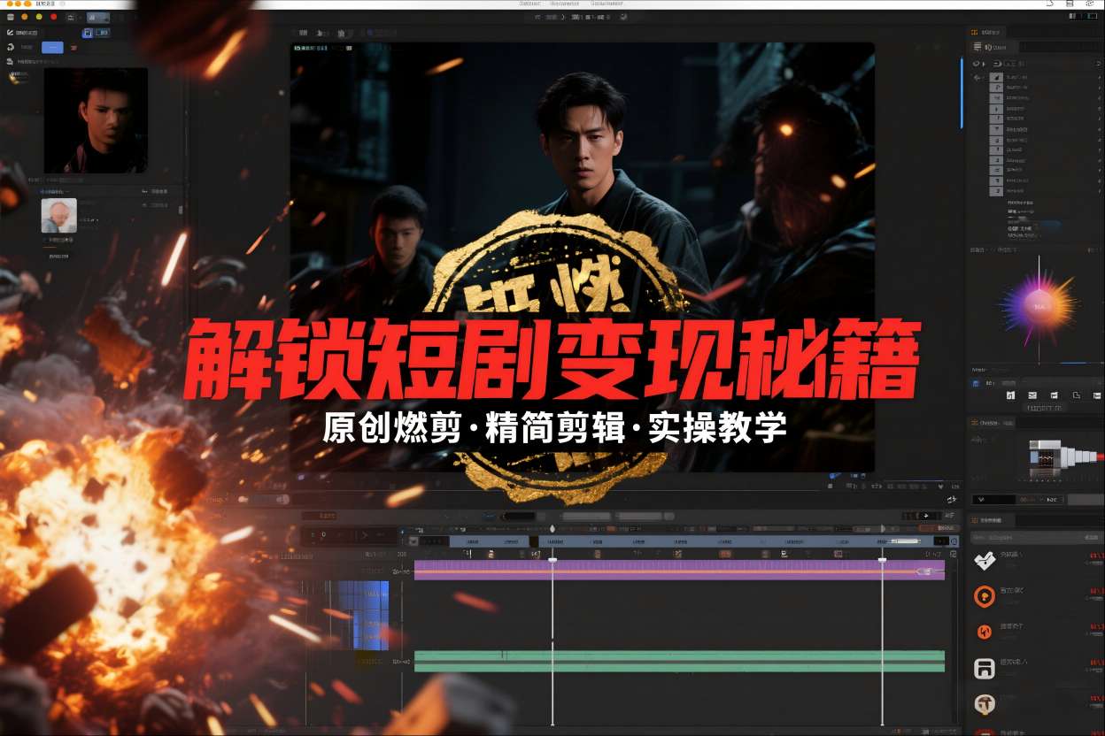 短剧拉新之原创燃剪精简剪辑实操课，解锁短剧变现秘籍-淘金日记