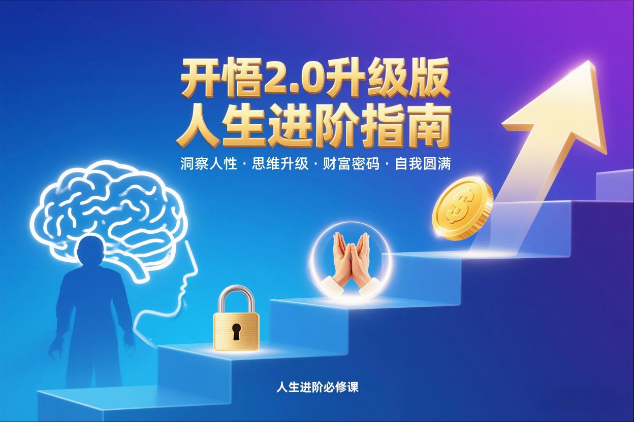 开悟2.0升级版人生进阶指南,洞察人性-思维升级-财富密码-自我圆满-淘金日记