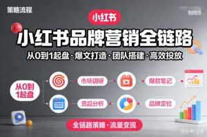 小红书品牌营销全链路,从0到1起盘、爆文打造、团队搭建到高效投放的全链路策略-淘金日记