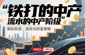 付费文章：铁打的中产，流水的中产阶级-淘金日记
