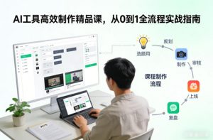 AI工具高效制作精品课,从0到1全流程实战指南-淘金日记