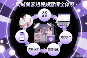 同城美容短视频营销全体系,从认知破局、账号筑基、内容创作、流量运营到到店转化的完整落地体系-淘金日记