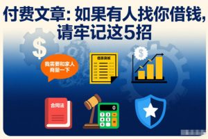 付费文章：如果有人找你借钱，请牢记这5招-淘金日记
