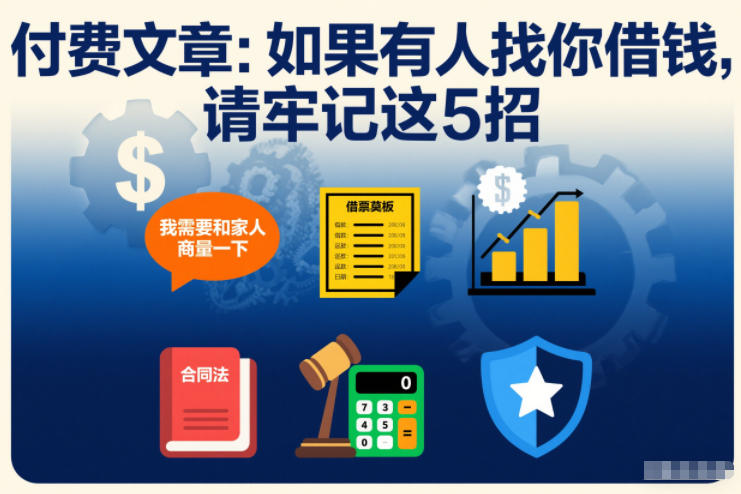 付费文章：如果有人找你借钱，请牢记这5招-淘金日记