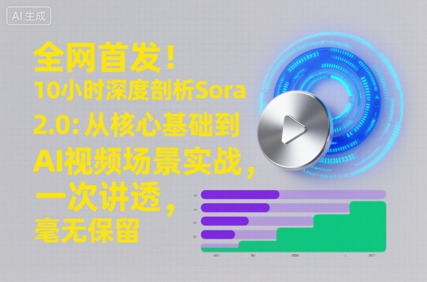 全网首发!10小时深度剖析Sora 2.0:从核心基础到AI视频场景实战,一次讲透,毫无保留-淘金日记