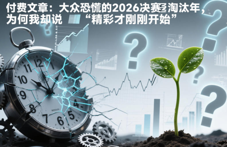 付费文章:大众恐慌的2026决赛淘汰年,为何我却说“精彩才刚刚开始”?-淘金日记