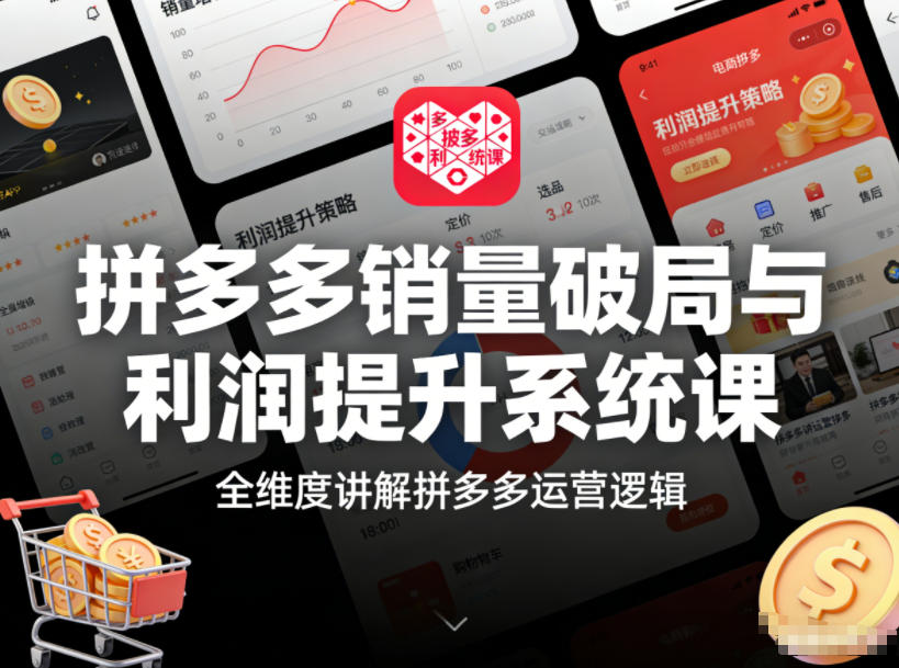 拼多多销量破局与利润提升系统课,全维度讲解拼多多运营逻辑-淘金日记