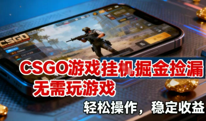 CSGO游戏挂G掘金捡漏，不需要玩游戏，操作简单，收益稳定【揭秘】-淘金日记