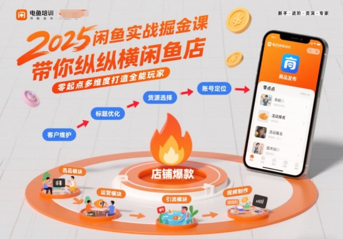 2025闲鱼实战掘金课,带你纵横闲鱼店,零起点多维度打造全能玩家-淘金日记
