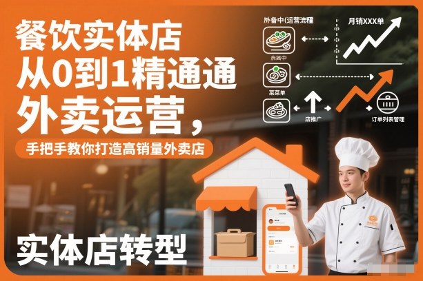 餐饮实体店从0到1精通外卖运营,手把手教你打造高销量外卖店-淘金日记