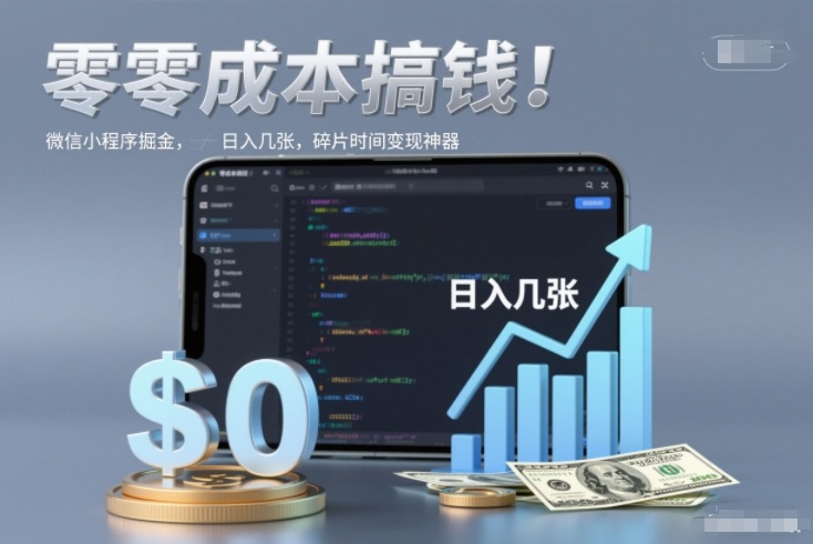 零成本搞钱,微信小程序掘金,简单易操作,日入几张,碎片时间变现神器【揭秘】-淘金日记