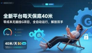 全新平台每天保底40米，零成本无脑挂G项目，全自动运行，解放双手【揭秘】-淘金日记