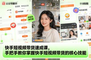 快手短视频带货速成课,手把手教你掌握快手短视频带货的核心技能-淘金日记