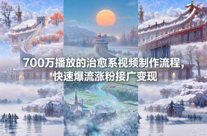 700万播放的治愈系视频制作流程,快速爆流涨粉接广变现-淘金日记