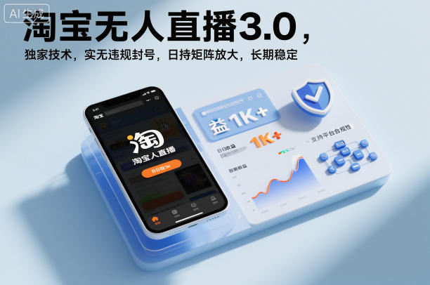 淘宝无人直播3.0,独家技术,实无违规封号,日收益1k+,支持矩阵放大,长期稳定【揭秘】-淘金日记